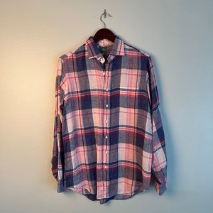Sid Mashburn Plaid Linen Shirt